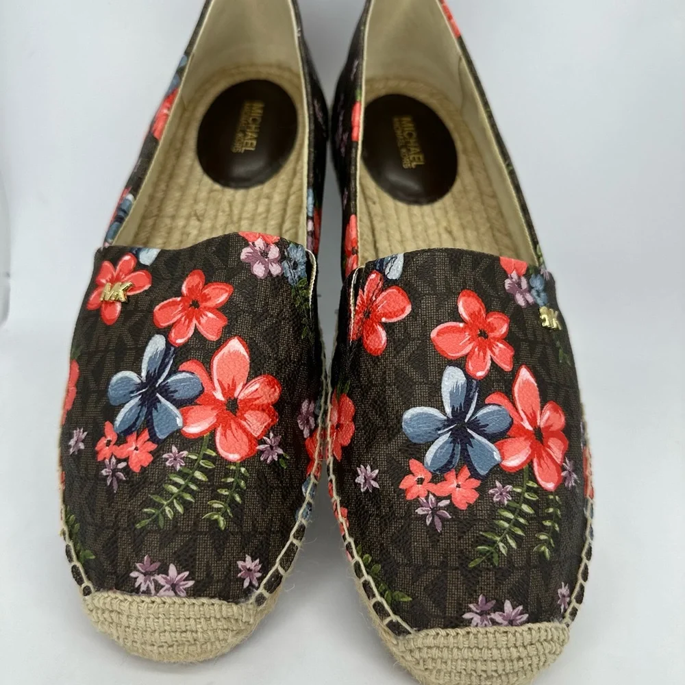 New!Michael Kors Womens Kendrick Slip-On Brown Floral signature logo siz… - Picture 5 of 16